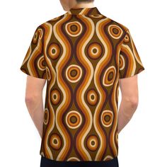 • Embrace the retro spirit with our Vintage 70s Style Shirt, perfect for men who love to make a statement with their style. • Channel your inner hippie with this Retro Shirt, designed to transport you back to the groovy days of the 70s. •Elevate your wardrobe with our Men's Brown Shirt, featuring a unique ombre brown geometric pattern print that adds a touch of vintage charm. •This Groovy Men's Dress Shirt comes complete with a pocket on the left chest for added convenience and style. •Crafted from 100% polyester, this shirt ensures comfort and durability, making it ideal for everyday wear or special occasions. •With its 70s-inspired design and retro vibes, this shirt is sure to become a standout piece in your collection. Designed in California by Trendy Hip Buys. Hand sewn overseas.Perfec Vintage Shirt With Retro Print And Relaxed Fit, Retro Short Sleeve Shirt, Fitted Retro Collared Camp Shirt, Brown Retro Top With Relaxed Fit, Cotton Shirt With Retro Print, Retro Brown Camp Shirt For Summer, Retro Fitted Camp Shirt For Spring, Retro Print Shirt For Summer, 70s Inspired Retro Print Shirt For Summer