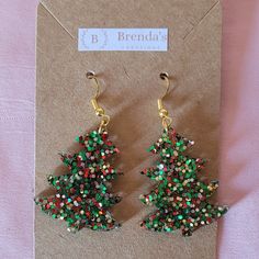 Christmas Tree Earrings Made By Me. Non Smoking Home Pipe Cleaner Christmas Earrings, Multicolor Holiday Dangle Earrings, Holiday Party Earrings With Ear Wire, Multicolor Dangle Earrings For Holiday, Holiday Multicolor Earrings As A Gift, Holiday Multicolor Earrings As Gift, Holiday Multicolor Earrings Perfect For Gifts, Multicolor Earrings For Holiday Gifts, Multicolor Christmas Earrings