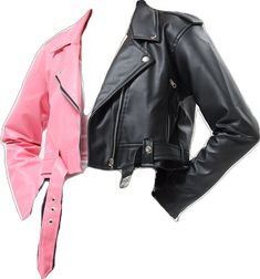 Trendy Cropped Leather Jacket, Trendy Cropped Leather Jacket For Streetwear, Fitted Cropped Jacket In Pink, Winter Cropped Biker Jacket For Streetwear, Edgy Biker Jacket For Spring Party, Trendy Cropped Jacket For Party, Cropped Leather Jacket For Winter Streetwear, Edgy Spring Party Biker Jacket, Spring Party Edgy Biker Jacket