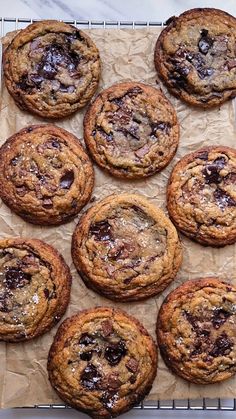 chocolate chip cookies on a baking sheet ready to be eaten