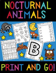 print and go book with pictures of animals on it, including the letters b and c