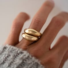 a set of two rings formed from organically carved wax to mimic mountains and hills. Product details: Original design carved in wax and cast. Solid Rings, not hollow or carved out. Vermeil or sterling silver *please note, as the cerrillos stack is a thicker ring set, people usually prefer to size up 1/2. Vintage Gold Statement Ring, Wax Ring Carving Ideas, Wax Casting Rings, Unusual Rings Design, Wax Carved Ring, Cool Engagement Rings, Classic Gold Rings, Wax Carving Jewelry, Hand Carved Ring