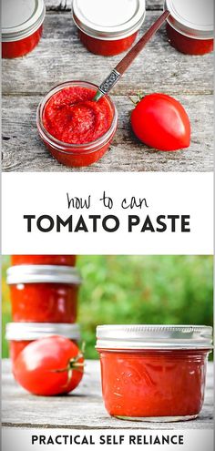 tomatoes and tomato paste in jars with text overlay that says how to say tomato paste