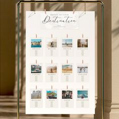 Create a unique, travel-themed seating chart to celebrate your love story! This customizable Canva template is designed to beautifully showcase your favourite travel photos, transforming each table into a cherished memory. Perfect for couples who want to bring their travel adventures into their wedding decor, this hanging seating chart is both functional and stylish. What's Included: - Header Card: 9 x 4 inch: Perfect for displaying the title or a special message - Table Cards: 4 x 6 and 5 x 7 inch - Display seating assignments and photos for each table Why You'll Love This Template: - Personalizable: Add names, travel photos, colours, and fonts to make each table display uniquely yours. - Elegant Hanging Design: Designed to be displayed as hanging cards, adding a sophisticated and dynamic Wedding Table Map Seating Charts, Travel Themed Table Centerpieces, Table Numbers Travel Theme, Find Your Destination Seating Chart, Travel To Your Seat Wedding, Travel Themed Seating Chart, National Park Seating Chart, Wedding Seating Chart Travel, Travel Seating Chart Wedding