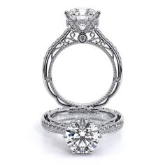 a diamond engagement ring on top of a white background