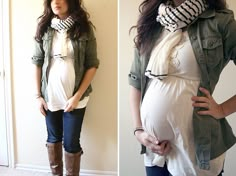 One day I'll need this......Dressing the bump:  Lots of ideas for making your regular clothes work during pregnancy. Bump Fashion, Dressing The Bump, Maternity Street Style, Quoi Porter, Pregnancy Fashion, Pregnancy Style, Fashion Friday, Bump Style