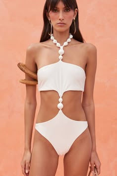 CAITRIONA ONE PIECE - OFF WHITE Bridal Swimwear, Luxury Swimsuits, Pretty Swimwear, White Bathing Suit, Beach Wear Outfits, Sporty Girls, Cult Gaia, Coordinating Fabrics, Classy And Fabulous