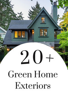 Cozy cottage green home exterior with charming details and lush surroundings. Green And White Brick House Exterior, Green Siding With Wood Shutters, Best Craftsman Exterior Paint Colors, Cool House Colors Exterior, Charleston Green Exterior Paint, Cabin Green Paint, Dark Green House Colors Exterior, Dark Green And Copper Exterior, Dark Green Exterior With White Trim