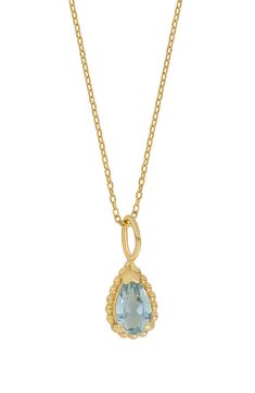 A gleaming teardrop-cut stone dangles from a slender chain necklace crafted from 14-karat gold. Total stone weight: 0.25ct. 14k gold/amethyst, peridot, blue topaz or pink topaz Made in Spain Fine Jewelry Tarnish Resistant Teardrop Necklace, Elegant Gold Drop Birthstone Necklace, Fine Jewelry Teardrop Pendant Drop Necklace With Gemstone, Fine Jewelry Teardrop Necklace Tarnish Resistant, Yellow Gold Teardrop Birthstone Necklace, Elegant Yellow Gold Teardrop Birthstone Necklace, Yellow Gold Drop Gemstone Necklace, Gold Teardrop Drop Necklace With 17 Jewels, 14k Gold Drop Necklace With Birthstone