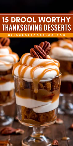 Having trouble finding dessert recipes? Look at these 15 Drool Worthy Thanksgiving Desserts! This collection includes a variety of delectable desserts perfect for the holidays, with a delicious variety of flavors to spice up your festive feast! Thanksgiving Brunch Desserts, Desert Thanksgiving Recipes, Thanksgiving Desserts Creative, Unique Desserts For Thanksgiving, Dessert Ideas Thanksgiving, Dessert Recipes Easy Thanksgiving, Thanksgiving Dishes Dessert, Cool Thanksgiving Desserts, Best Pumpkin Desserts Thanksgiving