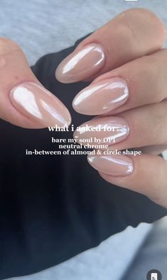 Clean Nail Manicure, Nail Color For Bridesmaid, Pearlescent Gel Nails, Gel Dip Manicure Ideas, Bare My Soul Chrome Nails, Fall Wedding Nails For Bridesmaid, Engagement Nails Chrome