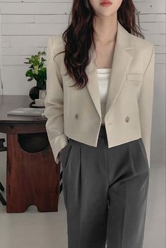 Formal Women, Korean Casual Outfits, Style Hijab, Everyday Fashion Outfits, Woman Suit Fashion, Korean Fashion Dress, Casual Day Outfits, Classy Work Outfits, Stylish Work Outfits