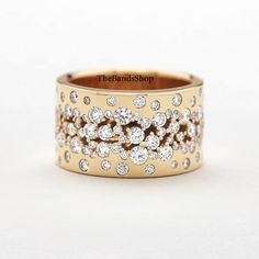 Round Cut Moissanite Diamond Anniversary Band Gift, Solid 10k Yellow Gold Wide Band Ring, Beautiful Women's Band, Full Eternity Diamond Band  ✹✹𝐖𝐞𝐥𝐜𝐨𝐦𝐞 𝐭𝐨 𝑻𝒉𝒆𝑩𝒂𝒏𝒅𝒔𝑺𝒉𝒐𝒑✹✹ ★ 𝑺𝒕𝒐𝒏𝒆𝒔 𝑫𝒆𝒕𝒂𝒊𝒍𝒔 ★ ● Stone Shape:-  Round Cut ● Stone Type:- Simulated Diamond, Moissanite, Lab-Diamond & Natural Diamond ● Stone Size:- 2.80 mm ● Color:- DEF ● Clarity: VVS-VS ● Cut Grade: Excellent ● Making Process: Handmade - Crafted by our experienced team ★ 𝑰𝒕𝒆𝒎 𝑫𝒆𝒕𝒂𝒊𝒍𝒔:- ☛ Metal Purity: Solid Gold (10KT, 14KT, 18KT); Silver(925 Sterling, 935 Argentium), 950 Platinum ☛ Metal Tone: Yellow, White, Rose ☛ Stamp/Hallmark: Yes ★ 𝑪𝒖𝒔𝒕𝒐𝒎𝒊𝒛𝒂𝒕𝒊𝒐𝒏:- ☛ Customized Design Jewelry. ☛ All cuts which you dream to make with moissanite. ☛ Updating every step of your ordered jewe Moissanite Anniversary Band, Diamond Band Rings, Wide Band Diamond Rings, Eternity Diamond Band, Wide Wedding Bands, Rings Women, Diamond Anniversary Bands, Wide Band Ring, Diamond Eternity Band