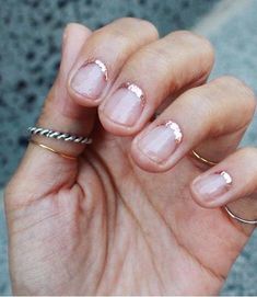 Reverse Manicure, Glitter French Manicure, Glittery Nails, Her Nails, Super Nails, Winged Eyeliner, Social Gathering, Beautiful Nail Art, Nails Short