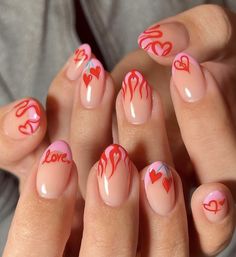 Valentine’s Day Aura Nails, Purple Ombre Nails, Heart Nail Designs, Goth Nails, Minimal Nails, Vacation Nails, Elegant Nails, Heart Nails