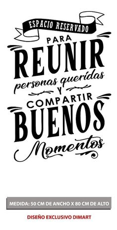 the spanish phrase is shown in black and white, with an ornate font that reads reunir