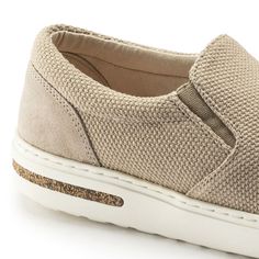 Oswego Canvas/Suede Comfortable Beige Slip-ons With Cushioned Footbed, Casual Slip-ons With Rubber Sole For Light Sports, Comfortable Beige Slip-ons With Ortholite Insole, Comfortable Textile Slip-ons With Cushioned Footbed, Everyday Suede Slip-ons With Textured Sole, Comfortable Beige Slip-on Sneakers With Textured Sole, Comfortable Textile Slip-on Sneakers, Comfortable Slip-ons For Light Sports, Comfortable Beige Textile Slip-on Sneakers