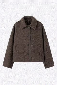 Alessandro Toscani S GIADA™ | Short Coat with Buttons Short Coat Outfit, Winter Fashion Jackets, Coffee Color, Grey Outfit, Cardigan Shirt, Fall Fits, Coat Outfits, Brown Coat, Brown Jacket