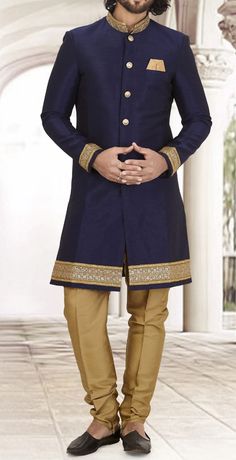 Sherwani for Men & Kids Jodhpuri Achkan Wedding Partywear | Etsy Designer Raw Silk Sherwani For Navratri, Designer Zari Work Bandhgala For Navratri, Gold Bandhgala For Navratri Designer Wear, Designer Sherwani With Zari Work For Navratri, Designer Zari Work Sherwani For Navratri, Navratri Designer Sherwani With Zari Work, Navratri Raw Silk Sherwani With Cutdana Detail, Navratri Raw Silk Sherwani With Cutdana, Traditional Drape Bandhgala With Dabka Work For Navratri