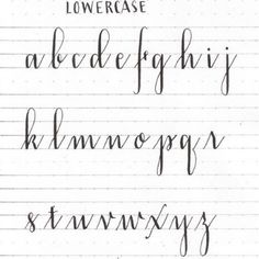 the upper and lower letters are lined up with cursive writing