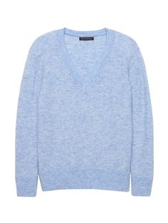 Banana Republic Womens Aire V-Neck Sweater Light Blue Heather Trendy Relaxed Fit V-neck Sweater, Relaxed Fit V-neck Sweater For Winter, Everyday Relaxed Fit V-neck Sweater, Versatile V-neck Sweater For Everyday, Trendy V-neck Sweater For Everyday, Versatile V-neck Fine Knit Sweater, Versatile Fine Knit V-neck Sweater, Oversized V-neck Fine Knit Sweater, Oversized Fine Knit V-neck Sweater