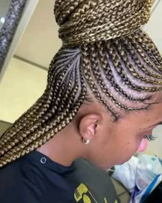 Large Half Cornrows Half Box Braids, Decorated Braids Black Hair, Feed In Braids Cornrows Updo, Feed In Braids Box Braids, Cornroll Ponytail Black Women, African Braids Hairstyles Cornrows Updo, Cornrow Hairstyles For Black Women Updo, Best Cornrow Hairstyles Black Women