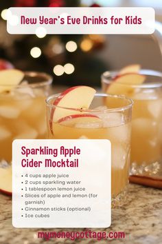 sparkling apple cider cocktail recipe for new year's eve drinks