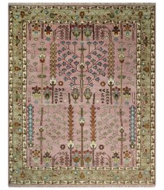 5x8, 6x9, 8x10, 9x12, 10x14 and 12x15 Hand Knotted Pink and Beige Traditional Persian Vintage Heriz Serapi Wool Rug | TRDCP684 - The Rug Decor Pink Area Rug Living Room, Rug Decor Living Room, Flower Rug, Pink Olive, Layered Rugs, Heriz Rugs, Big Rugs, Bedroom Modern, 9x12 Rug