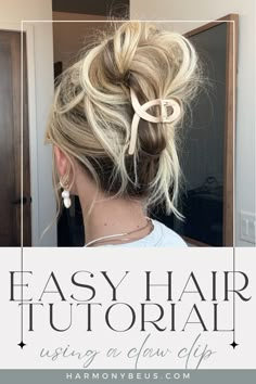 Anyone can achieve this easy, effortless hair look! Check out my hair tutorial so you can achieve this beautiful look! All you need is a claw clip for this look. Don't forget to follow for more hair tips, tricks, and tutorials! Medium Layered Updos Easy, Everyday Hair Updos, Cute Updos For Layered Hair, Hair Updos Tutorials Easy, Hair Clip For Long Thick Hair, Long Hair Updo Casual, Updo Hairstyles With Claw Clip, Casual Long Hair Updo Simple, All Up Claw Clip Hairstyles