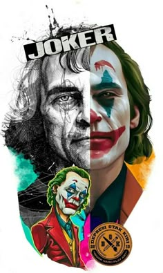 the joker movie poster with two different faces