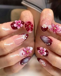 Nail Ideas Flowers, Cute Valentines Nails, Nails Festival, Shell Nails, Nails Vacation, Daisy Acrylic Nails, Summer Acrylic, Fake Nails Designs