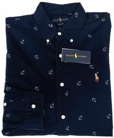 100% Authentic Fast Shipping New & Unused SUMMER YET? IS IT Summertime Deals Polo Ralph Lauren Anchor Shirt Navy Blue Long Sleeve Oxford Cotton $125 Polo Ralph Lauren Long Sleeve   Button Down Shirt 100% cotton oxford Machine washable This shirt is first quality from a major upscale department store. G111 100621 See our other items Shipping Returns Shipping Returns Your order will be shipped within 1 working day of receiving payment (Monday-Friday). All items are shipped via USPS. If you are not Navy Shirt With Buttons For Spring, Casual Navy Summer Shirt, Navy Long Sleeve Summer Top, Navy Button-up Shirt For Summer, Navy Shirt With Button Closure For Summer, Navy Cotton Shirt For Spring, Navy Button-up Top For Spring, Navy Casual Tops With Button Closure, Navy Cotton Tops With Button Closure