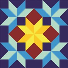 an image of a star quilt pattern that looks like it has been made with different colors