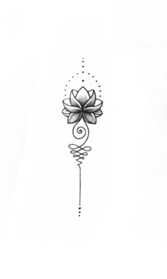 a black and white drawing of a flower