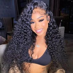 Water Wave 13x4 Full Frontal Glueless 13x6 Lace Wig Bleached Knots 180% Density | Real HD Lace Buy Wigs, Wave Wig, Deep Wave Hairstyles, Curly Human Hair Wig, Front Lace Wigs Human Hair, Lace Closure Wig, Deep Wave, Long Curly Hair, Wig Styles