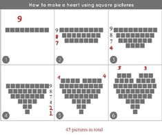 how to make a heart using square pictures