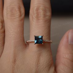 This is a gorgeous handmade creation. Its beauty is its simplicity & Elegance. The 6*6mm princess cut London blue topaz is crafted in solid 14k gold. It is available to customized, if you have any mind, just let me know, we will discuss with it. All item is sent in a beautiful gift box You can realize more lovely stuff clicking the link https://www.etsy.com/shop/knightjewelry?refshopsection_shophome_leftnav Please leave the correct address and you PHONE NUMBER for delivering successfully. Fine Jewelry Princess Cut Topaz Promise Ring, Topaz Princess Cut Ring With Prong Setting As Gift, Gift Princess Cut Topaz Ring With Prong Setting, Luxury Princess Cut Sapphire Ring Gift, Princess Cut Topaz Ring With Prong Setting As Gift, Elegant Blue Topaz Princess Cut Jewelry, Princess Cut Topaz Birthstone Ring For Promise, Formal Princess Cut Sapphire Ring, Elegant Sapphire Princess Cut Ring