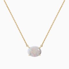 The Ecksand East-West Opal Pendant Necklace shown with  in 18k Yellow Gold Classy Necklace, Opal Pendant Necklace, Rainbow Jewelry, Jewelry Accessories Ideas, Anniversary Ideas, Accessories Ideas, Recycled Gold, East West, Timeless Treasures