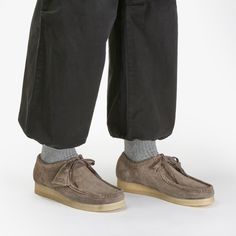 MENS Wallabee Dark Grey Suede Shoes | Clarks US Clarks Shoes Mens Outfit, Clark Wallabees Men Outfit, Wallabees Outfit Men, Clarks Wallabees Men, Wallabees Outfit, Clarks Shoes Mens, Clarks Originals Men, Suede Outfit, Shoe Care Kit