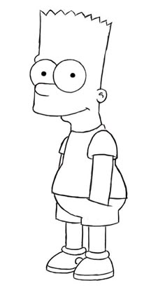 the simpsons character from the simpsons movie is shown in this black and white drawing by person