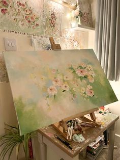 Oil painting of Spring Painting Spring, Oil Paintings, Fairy Lights, Oil On Canvas, Oil Painting, Paintings, Canvas, Art