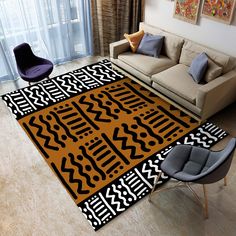 Indoor African Print Rug Kuba Carpet - Bynelo Afrocentric Decor, Africa Print, Kuba Cloth, Print Rug, Inspired Interiors, Printed Carpet, African Decor, African Mud Cloth, Beautiful Curtains