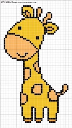 a cartoon giraffe is made out of squares