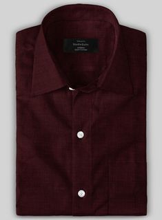 A chic, sophisticated addition to any formal wardrobe, our Filafil Poplene Burgundy Shirt will keep you looking your stylish best.  Engineered from pure cotton, the fil-a-fil poplene shirt in burgundy is a versatile piece that can be called upon for any occasion.  The Fil-a-fil or End-to-End fabric is woven with a white and different colored thread, to offer an irregular effect, the result is a fabric that from a distance, appears plain-colored but up close, features distinct contrast coloring.  Wear it as part of a tailored look or wear it with trousers and brogues for a smart take on off-duty look.   Click 'Customize Now' to modify the look if needed.   Pamper yourself, get this shirt made exclusively for you now! Solid Color Shirt With Spread Collar For Office, Spread Collar Shirt For Office Wear, Solid Spread Collar Shirt For Office, Elegant Tailored Cotton Tops, Cotton Slim Fit Business Shirt, Slim Fit Cotton Business Shirt, Business Cotton Shirt With Collar, Tailored Cotton Collared Dress Shirt, Collared Cotton Shirt For Business