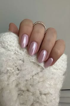 Pink Chrome Nails, Nagellack Trends, Cute Gel Nails, Cat Eye Nails, Pink Nail, Dipped Nails, Nails 2024, Classy Nails, Dream Nails