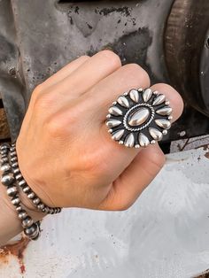 Sterling Silver Blossom Cluster Ring & Earring PREORDER Western Fashion Jewelry, Turquoise Stone Jewelry, Rodeo Jewelry, Silver Pearl Bracelet, Cowgirl Accessories, Ring Matching, Cowgirl Jewelry, Elegant Beauty, Ring Earring