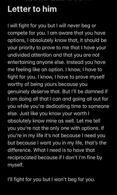 #fighternotalover #love #lovernotafighter #letter #him When You Argue With Your Boyfriend, I Miss You Paragraphs For Him, Begging For Love Quotes, Never Beg For Love, Begging For Love, Paragraphs For Your Boyfriend, Letter To Him, Never Beg