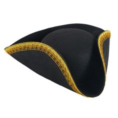 PRICES MAY VARY. SET INCLUDES: You will get a classic black pirate hat with Gold Trimming, perfect for channeling your inner swashbuckler and completing your pirate ensemble. Enhance your look with this essential accessory. ONE SIZE FITS ALL: Designed to fit adults of all sizes, our colonial tricorn hat offers a comfortable and adjustable fit. Whether you have a smaller or larger head size, this hat will complement your pirate costume perfectly. VERSATILE OCCASIONS: Whether you're portraying a f Pirate Hat Craft, Hat Halloween Costume, Tricorn Hat, Black Pirate, Onesie Costumes, Inflatable Costumes, Pirate Hat, Pirate Hats, Halloween Costume Accessories