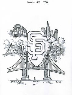 a drawing of the san francisco bridge