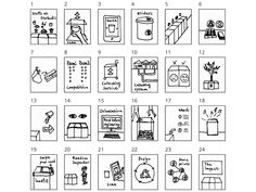 an image of different types of furniture and things to draw on the page, including pictures